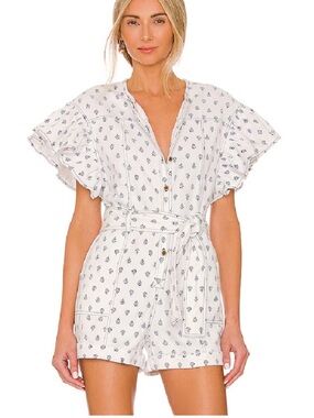 Saylor Tie Waist Romper | Size Medium | EUC